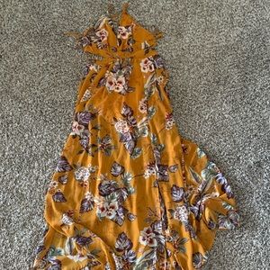 Floral Maxi Dress with Criss Tie Back
